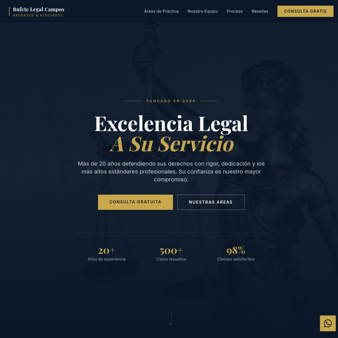 Captura de la web de Bufete Abogados