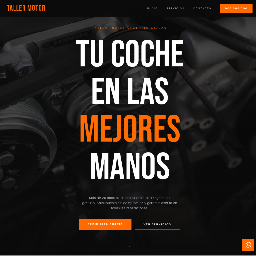 Captura de la web de Talleres Vega